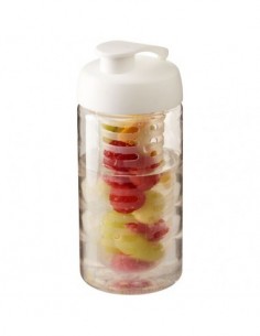 Borraccia sportiva H2O Bop® da 500 ml con coperchio a scatto e infusore - Trasparente