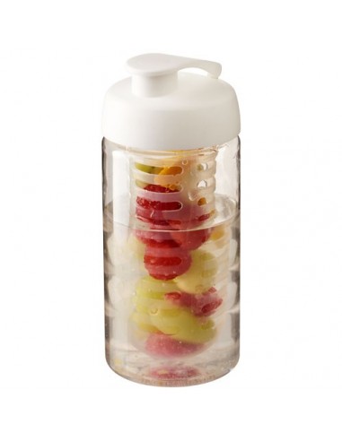 Borraccia sportiva H2O Bop® da 500 ml con coperchio a scatto e infusore - Trasparente