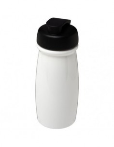 Borraccia sportiva H2O Pulse® da 600 ml con coperchio a scatto - Solido Bianco
