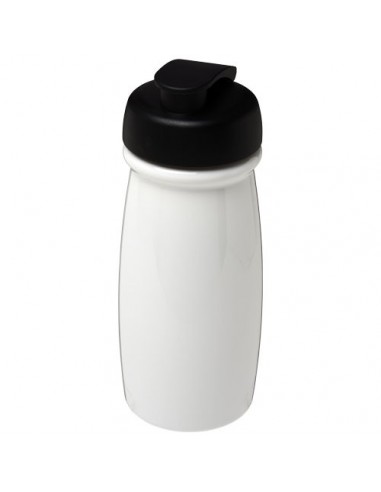 Borraccia sportiva H2O Pulse® da 600 ml con coperchio a scatto - Solido Bianco