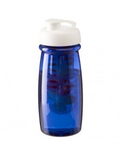 Borraccia sportiva H2O Pulse® da 600 ml con coperchio a scatto e infusore - Blu Trasparente