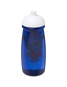 Borraccia sportiva H2O Pulse® da 600 ml con coperchio a cupola e infusore - Blu Trasparente