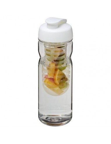 Borraccia Base Tritan™ da 650 ml con coperchio a scatto e infusore - Trasparente