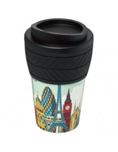 Tazza Termica Brite-Americano® da 350 ml con Tyre-grip - Nero