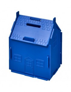 Salvadanaio in plastica a forma di casa Unit - Blue