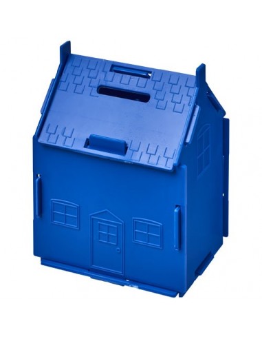 Salvadanaio in plastica a forma di casa Unit - Blue