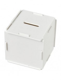 Salvadanaio Collect in plastica di forma quadrata - Solido Bianco