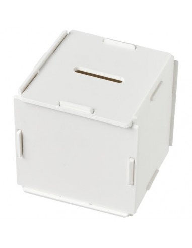 Salvadanaio Collect in plastica di forma quadrata - Solido Bianco