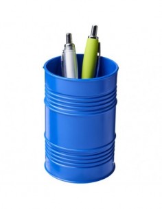 Portapenne Bardo in plastica a forma di barile - Blue
