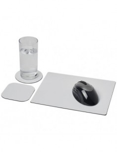 Set Brite-Mat® tappetino per mouse e sottobicchiere - Nero