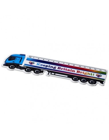 Righello Loki da 15 cm in plastica a forma di camion - Solido Bianco