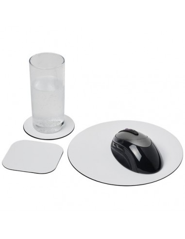 Set Brite-Mat® 4 con tappetino per mouse e sottobicchieri - Nero