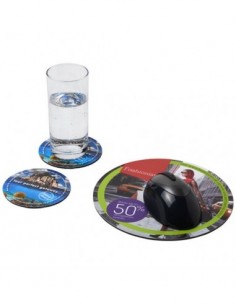 Set Q-Mat® 5 con tappetino per mouse e sottobicchieri - Nero