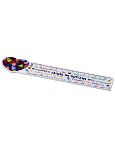 Righello Loki da 15 cm in plastica a forma di cuore - Solido Bianco