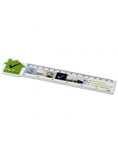 Righello Loki da 15 cm in plastica a forma di casa - Solido Bianco