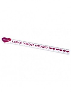 Righello Loki da 30 cm in plastica a forma di cuore - Solido Bianco