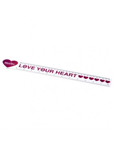 Righello Loki da 30 cm in plastica a forma di cuore - Solido Bianco