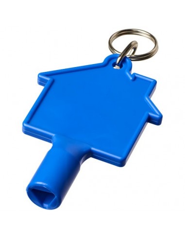 Chiave a forma di casa per contatori con portachiavi Maximilian - Blue
