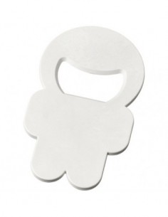 Apribottiglie Buddy a forma di persona - Solido Bianco