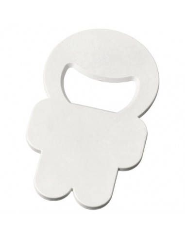 Apribottiglie Buddy a forma di persona - Solido Bianco
