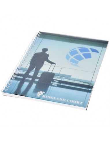 Notebook A5 spiralato Desk-Mate® con copertina in PP - Solido Bianco