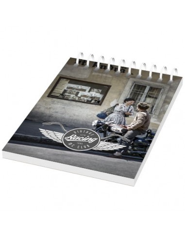 Notebook A6 spiralato Desk-Mate® con copertina in PP - Solido Bianco