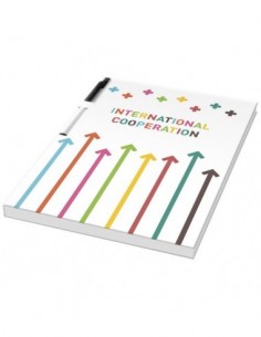 Pacchetto Essential per conferenza con block notes A5 e penna - Solido Bianco