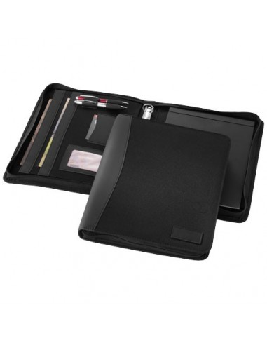 Elegante portfolio A4 con cerniera Cardiff - Nero