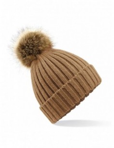 Fur Pom Pom Chunky Beanie